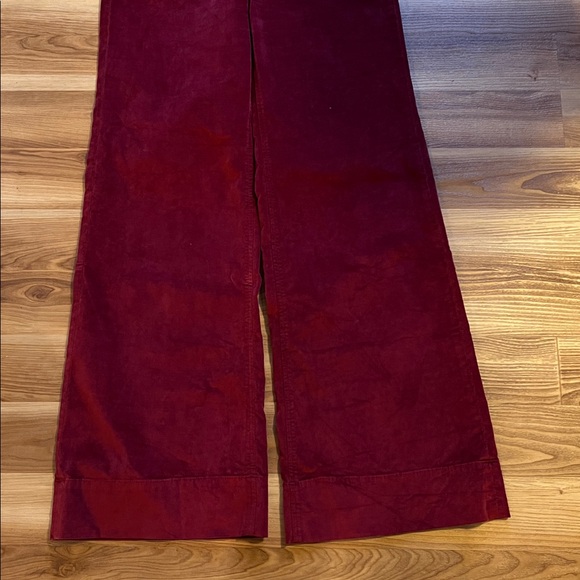 J Crew Velvet Sailor Trouser Wide Leg Lizzie Bright Burgundy Red - Picture 6 of 12